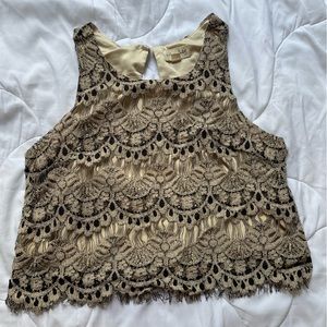 Vintage cropped sleeveless blouse tank top